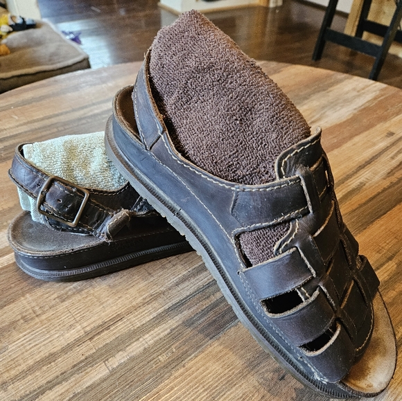 Vintage Dr Martens Air-Wair Brown Leather Heavy Duty Sandals Buckle US Size 12 main image 5